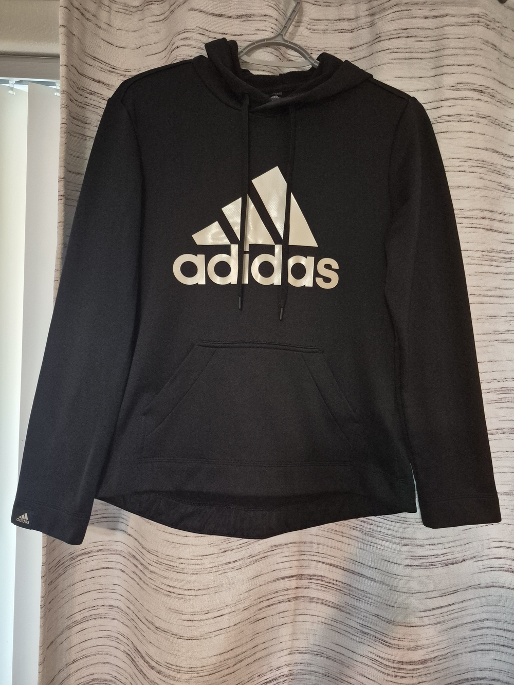 Adidas Black Logo Hoodie Sweatshirt - Women Size M